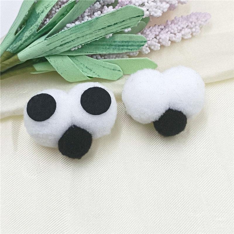 Многоцветный 10 шт. DIY Декоративные материалы Шарики для волос Мультяшные украшения Изготовление 3D-аксессуаров Помпон Большой глаз Милый головной убор Плюшевый мяч чёрный